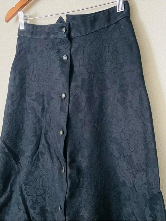 Vintage Wahmaker SIZE 10 & 12 black Victorian floral style jacket and skirt set - Picture 9 of 15